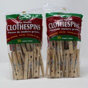 Wholesale - 30ct LARGE WOODEN CLOTHESPINS, UPC: